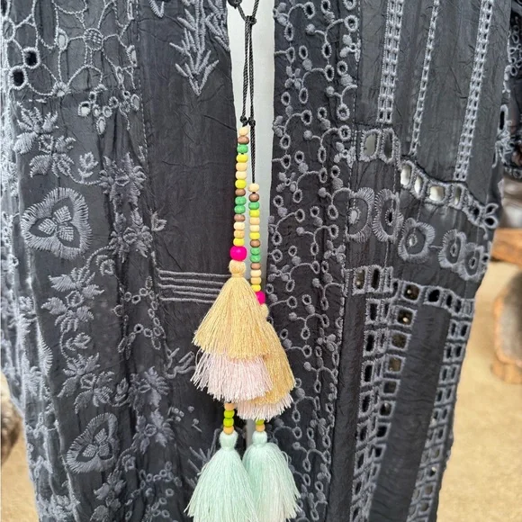 Johnny Was Blysse Black Patchwork oversized Kimono - Picture 6 of 7